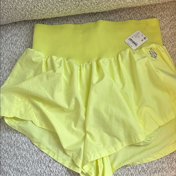 Free People Pants - Free People Movement Carpe Diem sour citrus Womens bright athletic shorts NWT